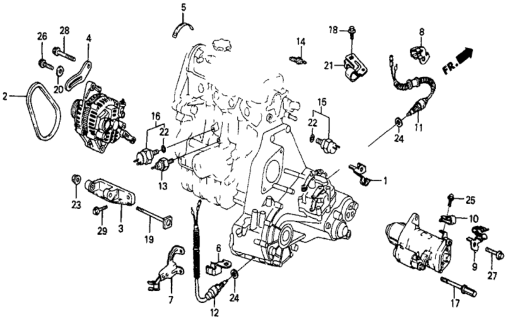 1985 Honda Civic Plate, Caution Diagram for 31117-PE0-662