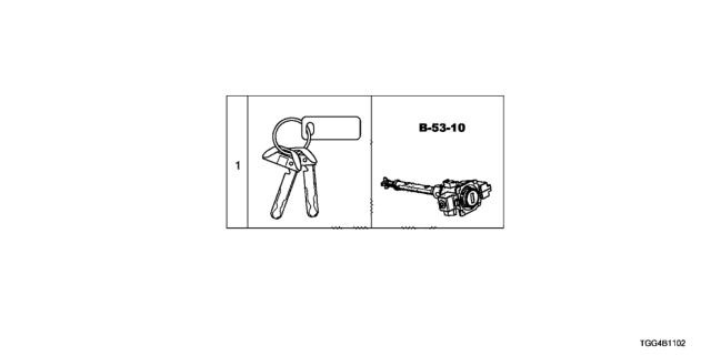 2018 Honda Civic Key Cylinder Set (Smart) Diagram