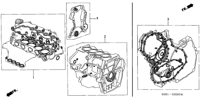 2003 Honda Civic 4 Door MX (HYBRID) KL CVT Gasket Kit Diagram