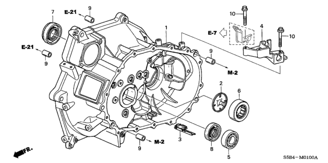 2005 Honda Civic Case, Clutch Diagram for 21000-PZB-305