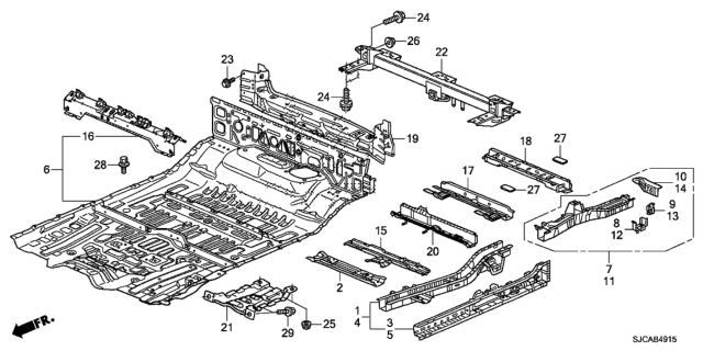 2014 Honda Ridgeline Floor Panels - Trailer Hitch Diagram