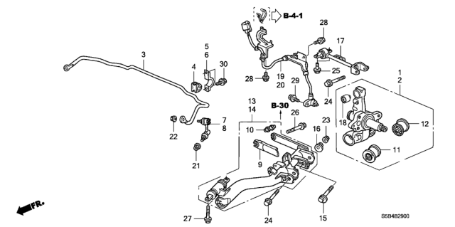 2004 Honda Civic Arm, Right Rear Trailing Diagram for 52370-S5B-A10