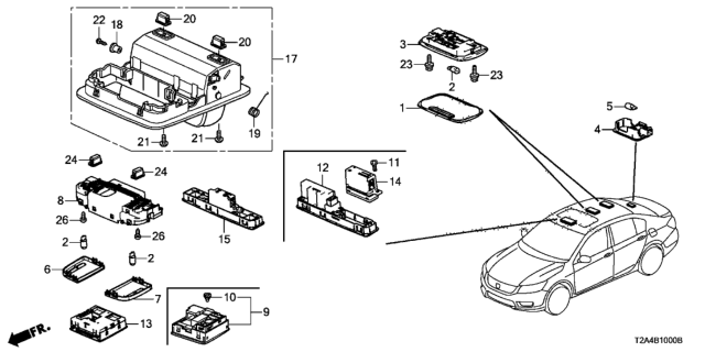 2015 Honda Accord Homelink *YR449L* Diagram for 36650-T2A-A11ZA