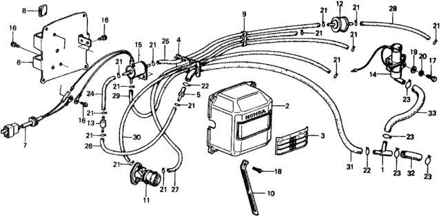 1977 Honda Civic 5 Door ** KA 4MT Control Box - Control Valve Diagram