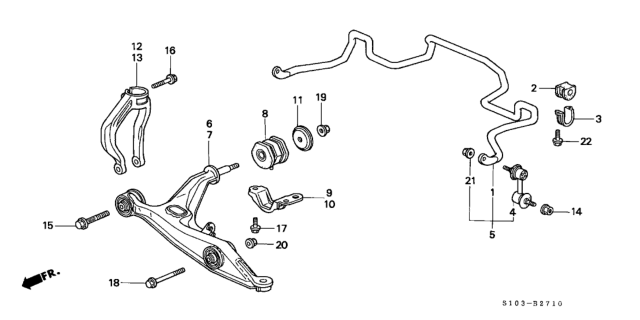 1997 Honda CR-V Fork, L. FR. Fork Diagram for 51821-S04-000