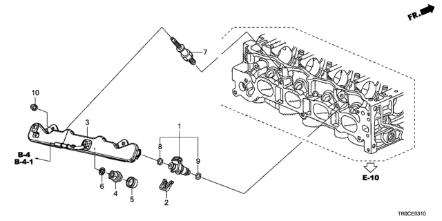 2015 Honda Civic Fuel Injector (1.8L) Diagram