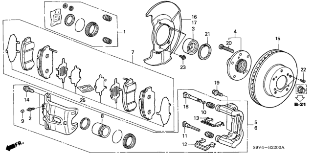 2005 Honda Pilot Front Brake Diagram