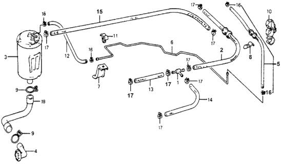 1978 Honda Accord Canister Assembly Diagram for 17300-657-671