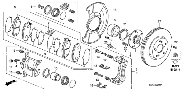 2009 Honda Civic Front Brake (1.8L) Diagram