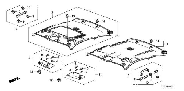 2008 Honda Accord Sunvisor Assembly, Passenger Side (Pearl Ivory) (Mirror) Diagram for 83230-TA0-A91ZB