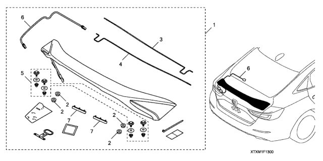 2020 Honda Insight CLIP, HARDWARE KIT Diagram for 08F13-TXM-100R1