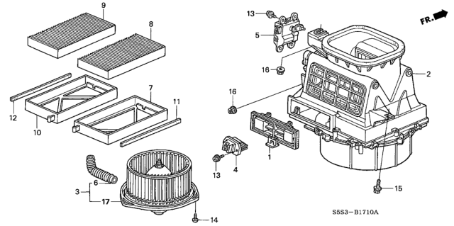 2005 Honda Civic Hose, Motor Cooling Diagram for 79370-S2H-003