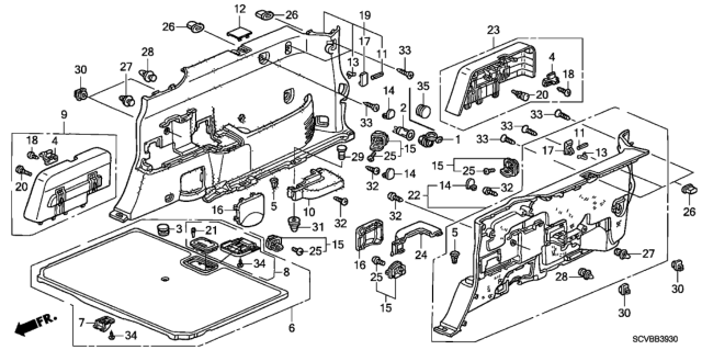 2011 Honda Element Side Lining Diagram