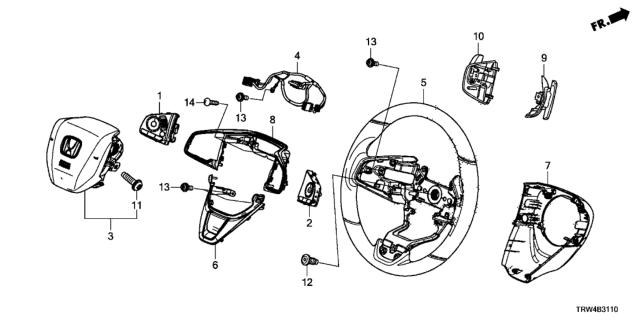 2018 Honda Clarity Plug-In Hybrid Steering Wheel Diagram