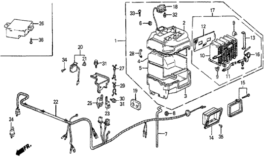 1987 Honda Prelude 2 Door SI KA 5MT A/C Unit Diagram