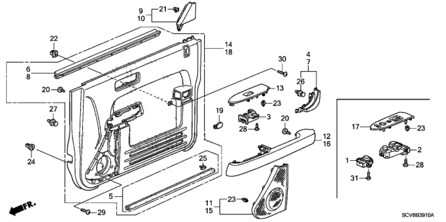 2011 Honda Element Base, L. *NH598L* (ATLAS GRAY) Diagram for 83584-SCV-A22ZC