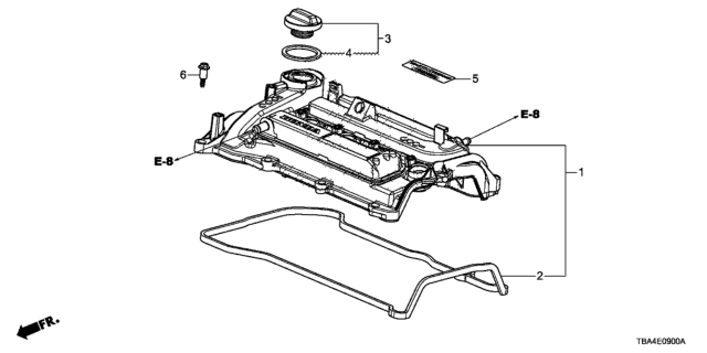 2017 Honda Civic Cylinder Head Cover Diagram