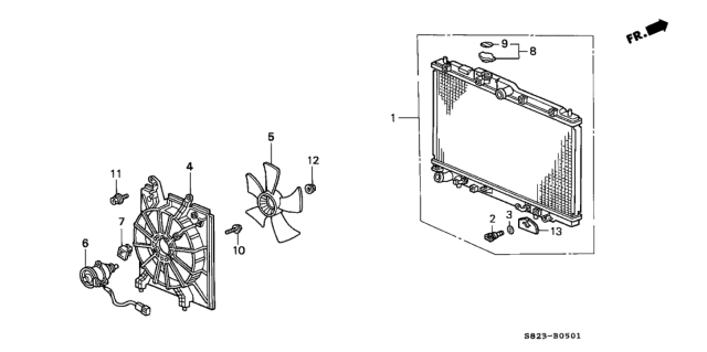 2001 Honda Accord Plate, Drain Diagram for 19013-P8C-A01