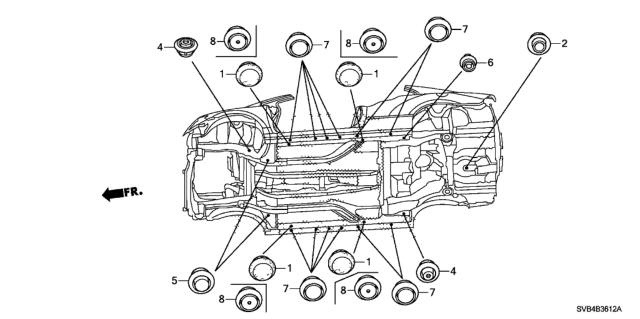 2010 Honda Civic Grommet (Lower) Diagram