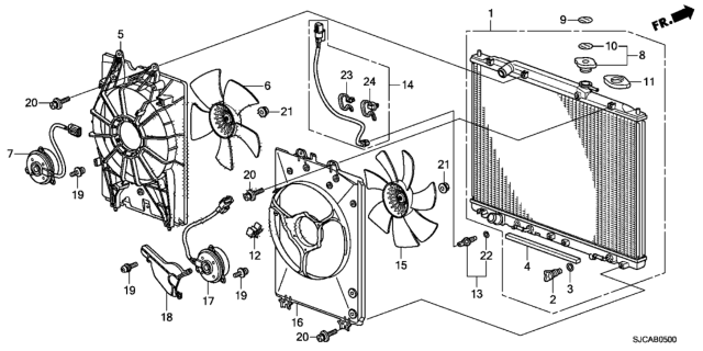 2014 Honda Ridgeline Radiator Diagram