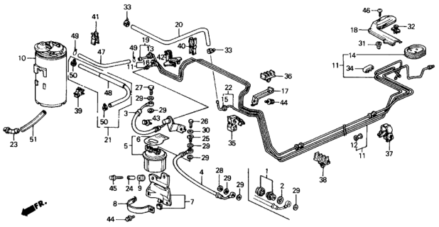 1988 Honda Civic Clamp, Return Hose Diagram for 91599-SH3-931