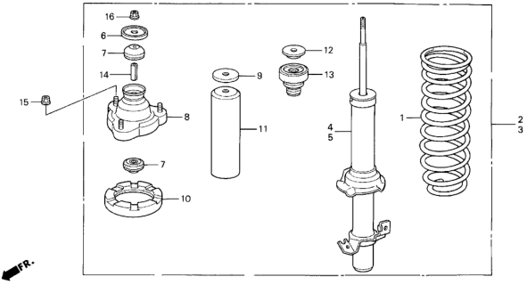 1994 Honda Prelude Front Shock Absorber Diagram