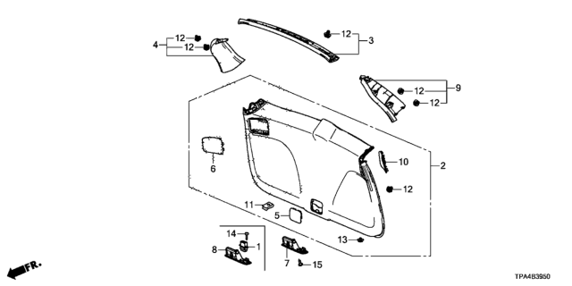 2020 Honda CR-V Hybrid Tailgate Lining Diagram