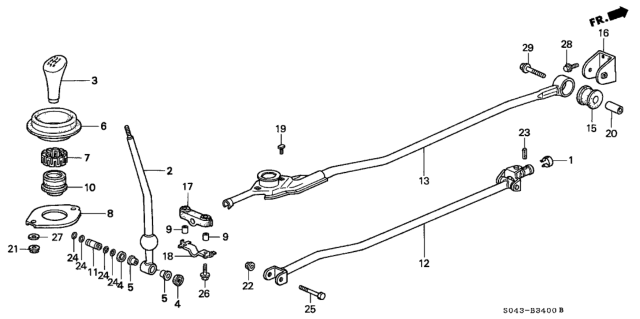 1996 Honda Civic Shift Lever Diagram