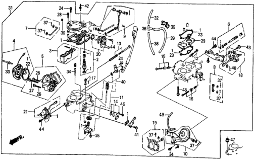 1987 Honda Civic Case Set, Bimetal Diagram for 16015-PE1-721