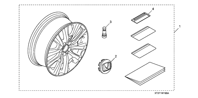 2017 Honda Accord 4 Door SE (SE) KA CVT Alloy Wheel Diagram 1