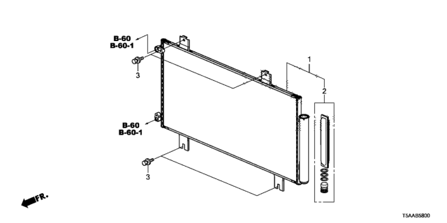 2020 Honda Fit A/C Condenser Diagram