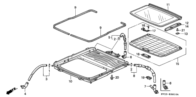 1995 Honda Accord 2 Door EX KA 5MT Sliding Roof Diagram 1