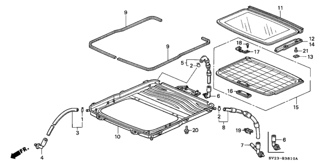 1995 Honda Accord Cover, R. Stay Diagram for 70620-SV2-J01