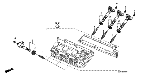 2010 Honda Pilot Spark Plug (Ilzkr7B11) (Ngk) Diagram for 12290-R70-A01