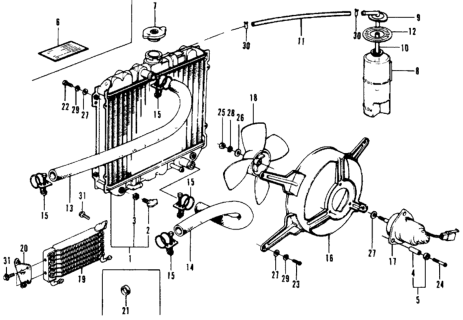 1975 Honda Civic HMT Radiator Diagram