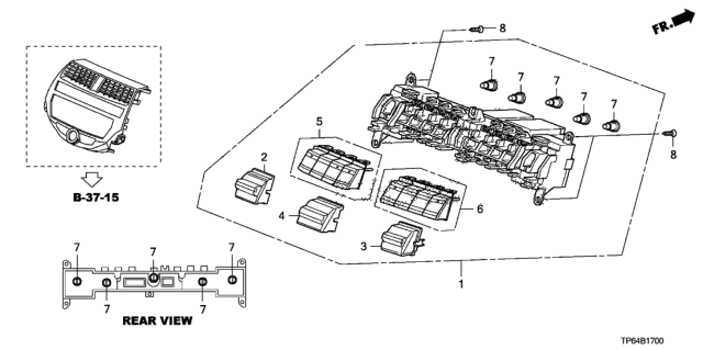 2010 Honda Crosstour Knob B, B *NH699L* (NEUTRAL MAT GUN METALLIC) Diagram for 79605-TP6-A01ZA