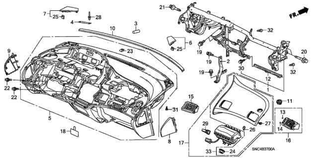 2011 Honda Civic Lid, R. Instrument Side *B157L* (DARK ROYAL BLUE) Diagram for 77210-SNA-A00ZC