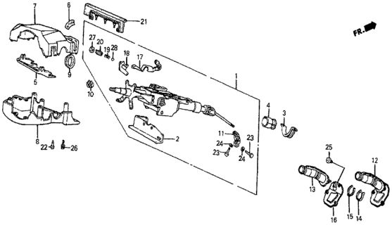 1985 Honda Prelude Cover, Steering Joint (Lower) Diagram for 53332-SF0-671
