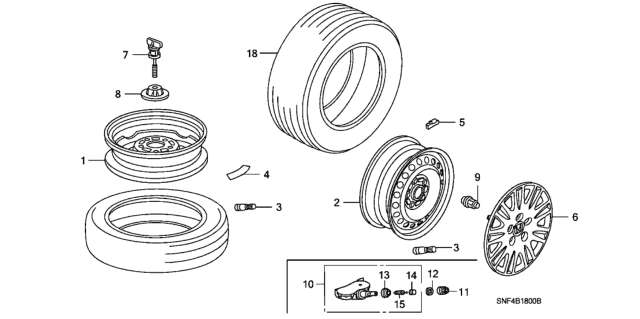 2011 Honda Civic 4 Door GX KA 5AT Wheel Disk Diagram