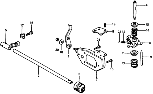 1979 Honda Civic MT Shift Arm Diagram