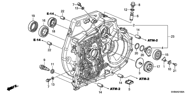 2010 Honda Civic AT Torque Converter Case Diagram