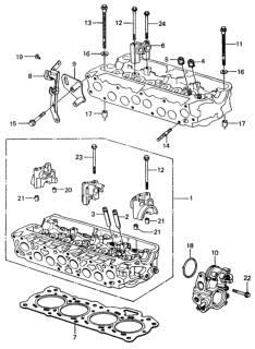 1982 Honda Civic Cylinder Head Assembly Diagram for 12010-PA6-030