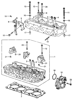 1982 Honda Civic Gasket, Cylinder Head Diagram for 12251-PA6-000