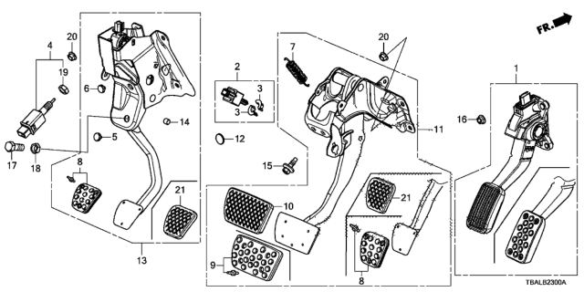 2020 Honda Civic Pedal Diagram