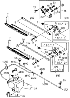 1994 Honda Passport Nozzle, Windshield Washer Diagram for 8-94447-235-0
