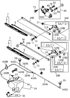 1995 Honda Passport Windshield Wiper - Washer Diagram