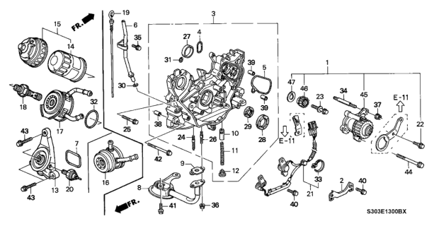 1999 Honda Prelude Pipe, Oil Level Diagram for 15200-P13-000