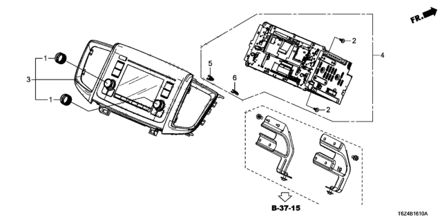 2019 Honda Ridgeline MONI AUDIO,5IN DIS Diagram for 39100-T6Z-A03RM