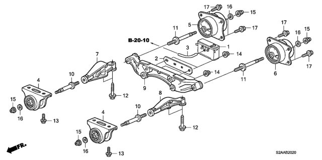 2008 Honda S2000 Rear Differential Mount Diagram