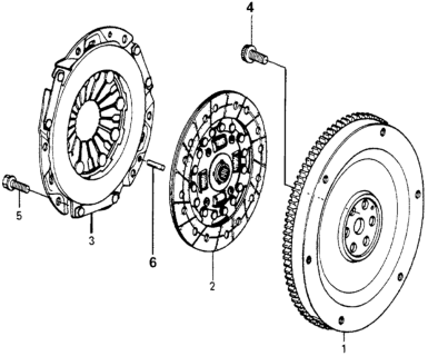 1982 Honda Accord MT Clutch - Flywheel Diagram